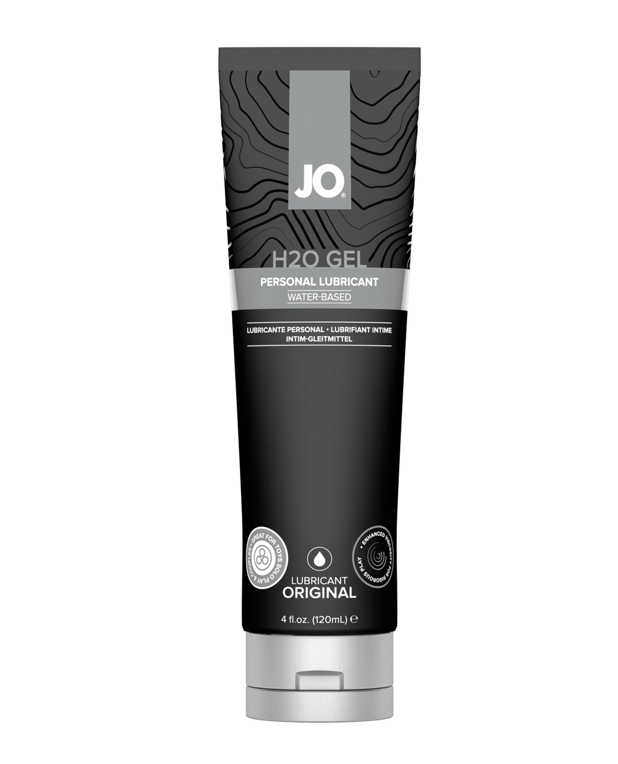 Tube of JO H2O Gel personal lubricant on a white background