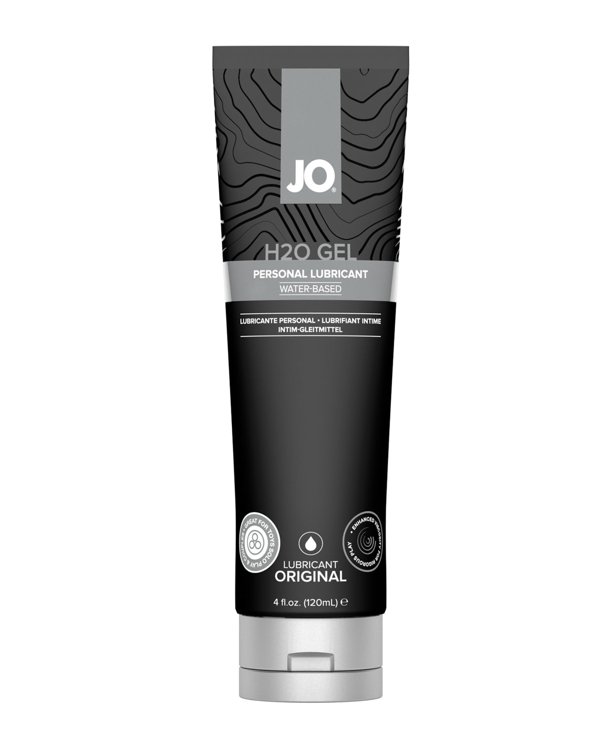 Tube of JO H2O Gel personal lubricant on a white background