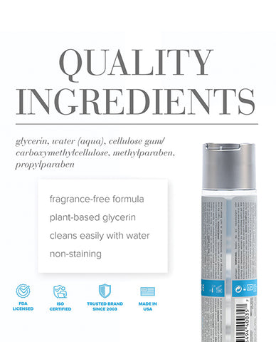 Product packaging with quality ingredients text and a list of components.