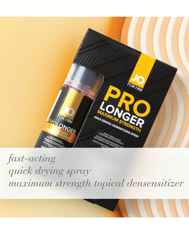 JO Pro Longer Maximum Strength product packaging on a yellow background