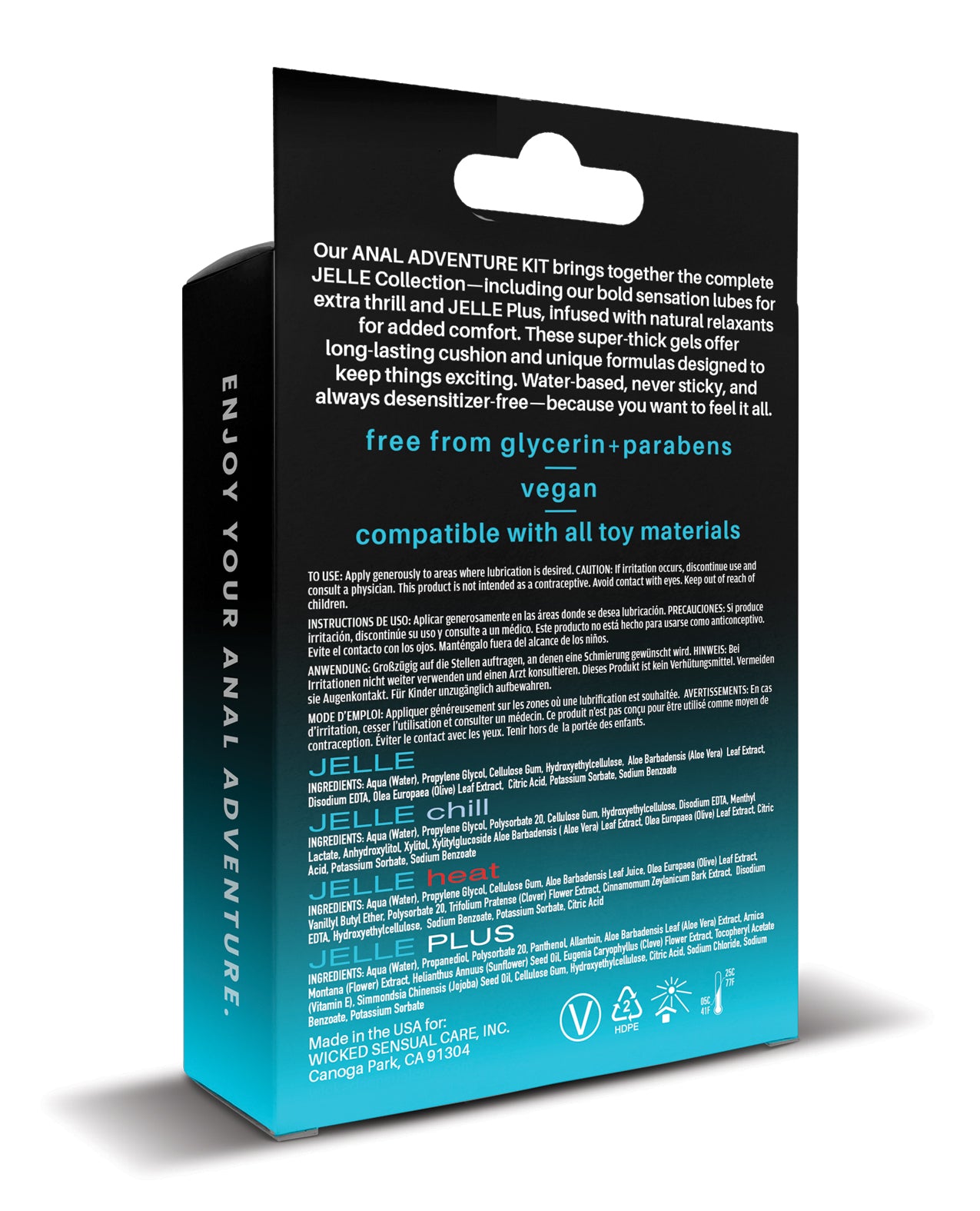 Back of the box for Wicked's Anal Adventures.