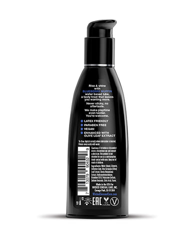 Black bottle with label on a white background