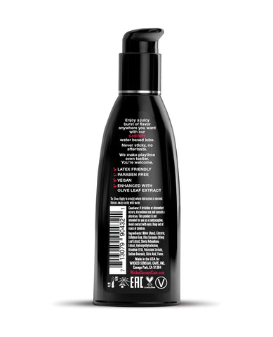 Black bottle with text on a white background