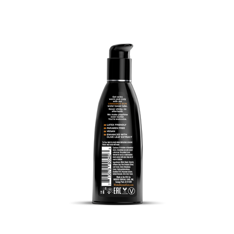 Black bottle with text on a white background
