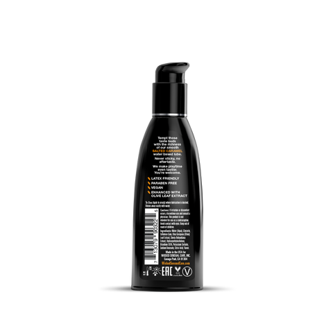 Black bottle with text and symbols on a white background