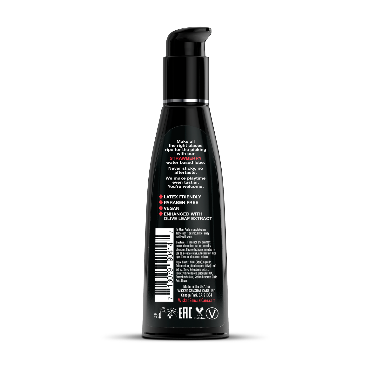Black bottle with label on a white background