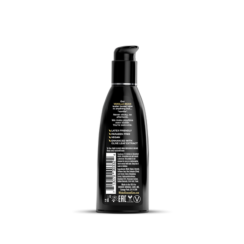 Black bottle with text and a barcode on a white background
