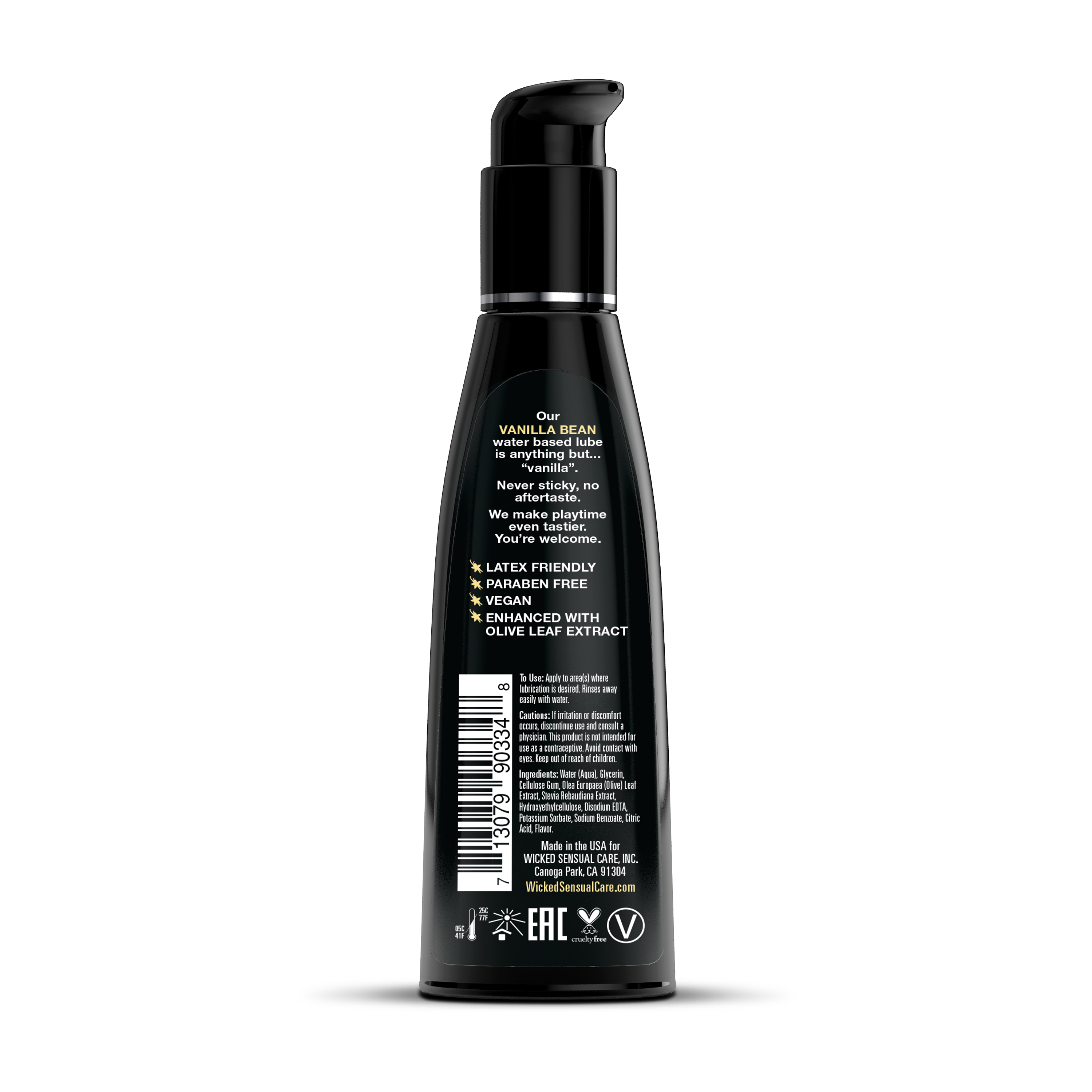 Black bottle with pump dispenser on a white background