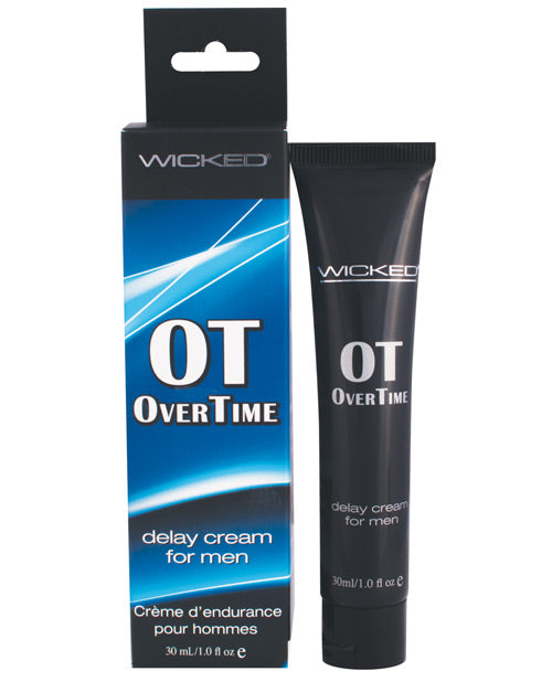 Wicked Overtime delay cream packaging and tube on a white background