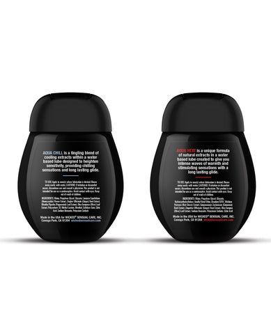 Two black cylindrical containers with text on a white background