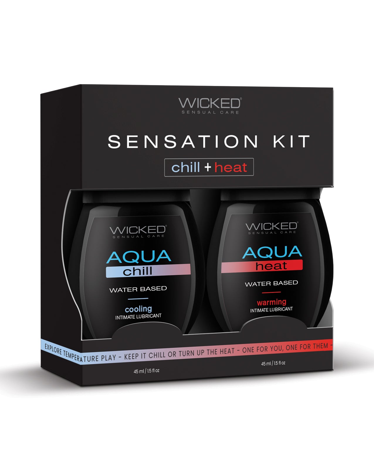 Wicked Sensation Kit packaging with two lube products on a white background