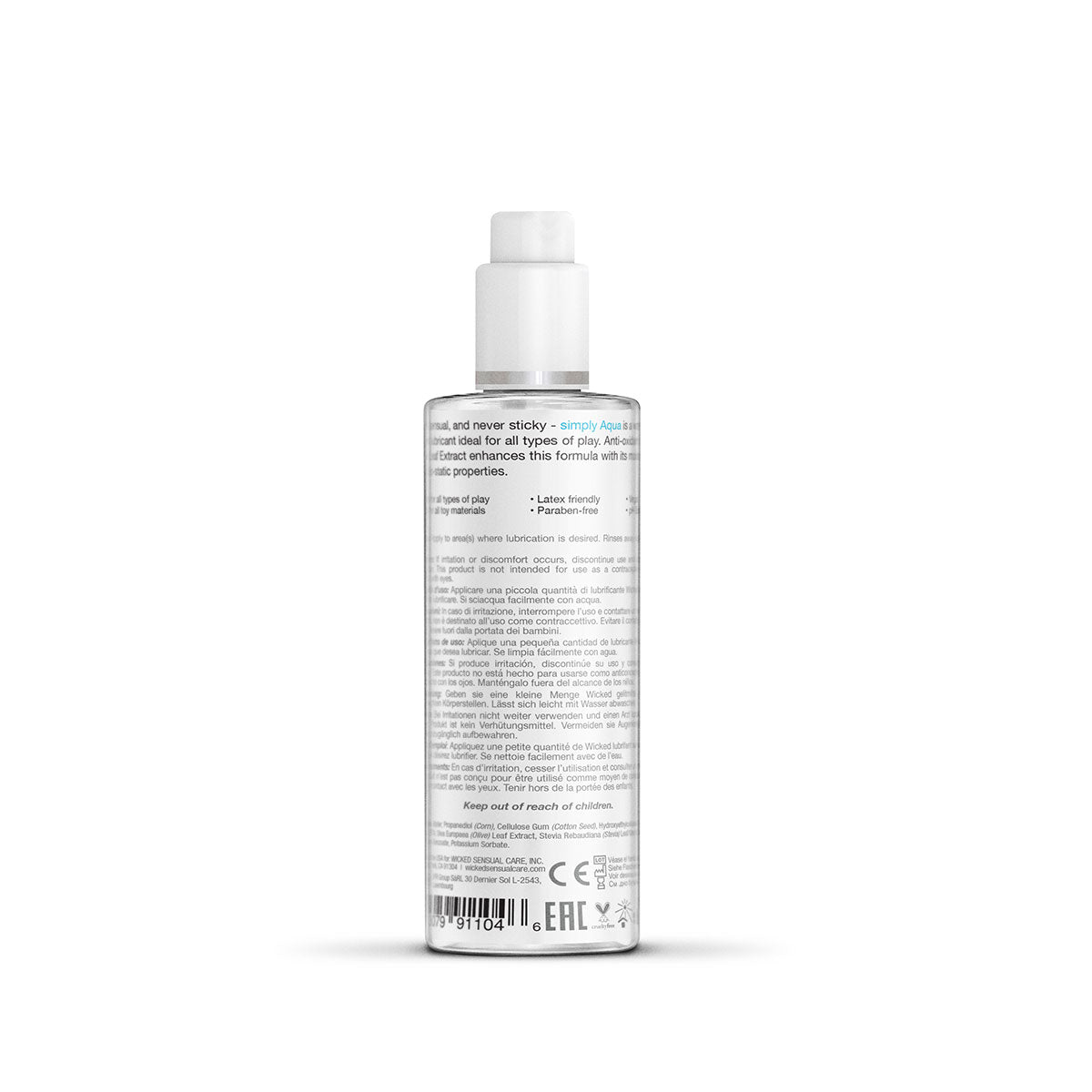 Bottle with label on a white background