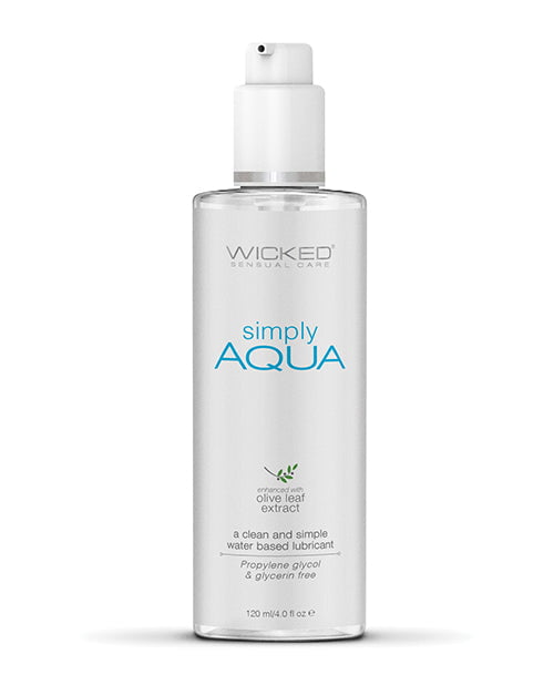 Bottle of Wicked Sensual Care Simply Aqua on a white background
