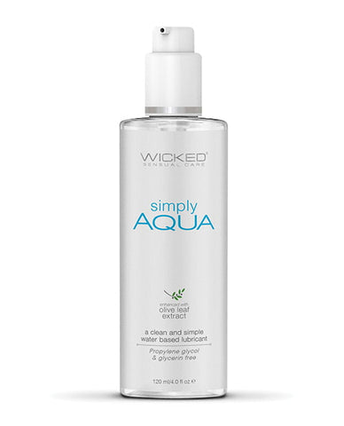 Bottle of Wicked Sensual Care Simply Aqua on a white background